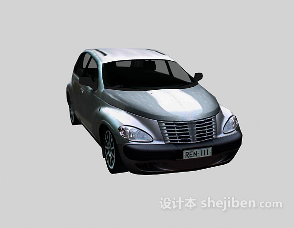 设计本银色小轿车 车3d模型下载