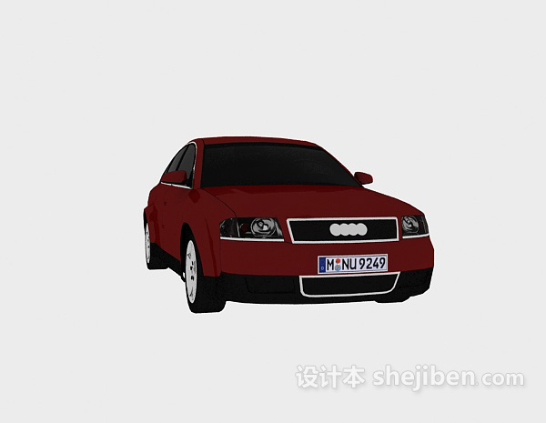设计本红色车车3d模型下载