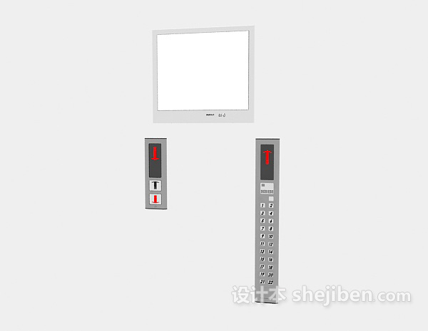 设计本电梯按钮3d模型下载