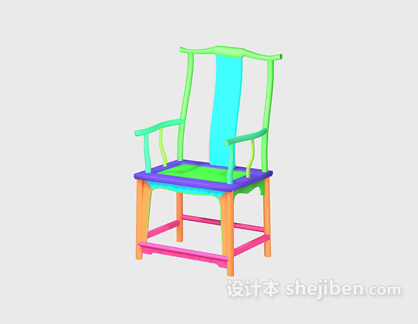 红木椅子3d模型下载