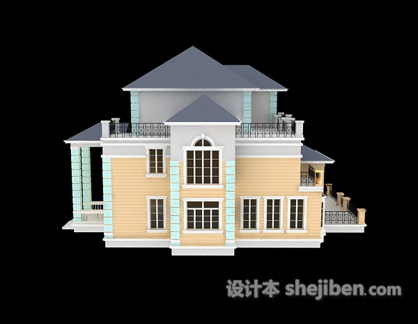 设计本白色别墅免费3d模型下载