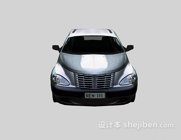 免费银色小轿车 车3d模型下载