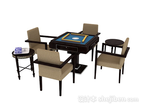 免费麻将桌椅3d模型下载