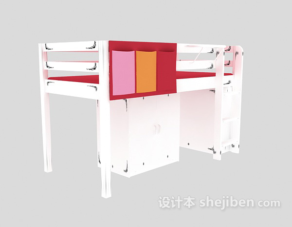 学生宿舍床3d模型下载
