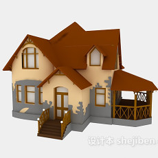 中式别墅3d模型下载