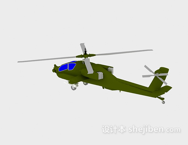 现代风格飞机-直升机免费3d模型下载