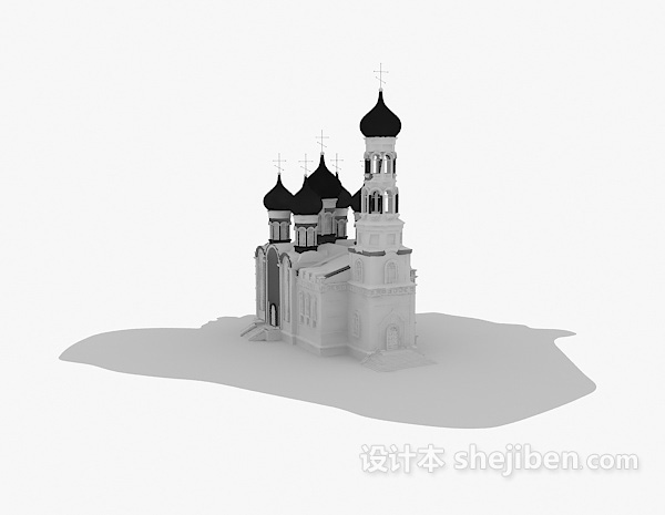 设计本欧式城堡建筑3d模型下载