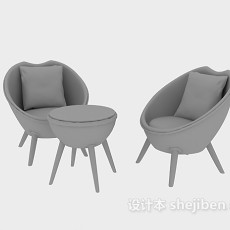 藤桌藤椅3d模型下载