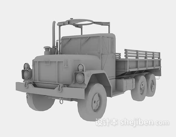 军用大卡车3d模型下载