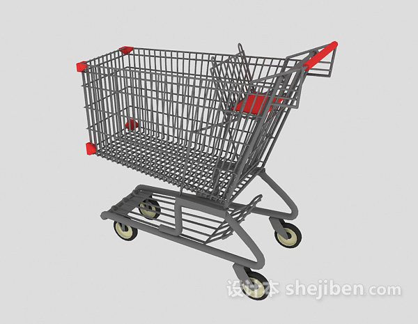 免费超市购物车-手推车3d模型下载