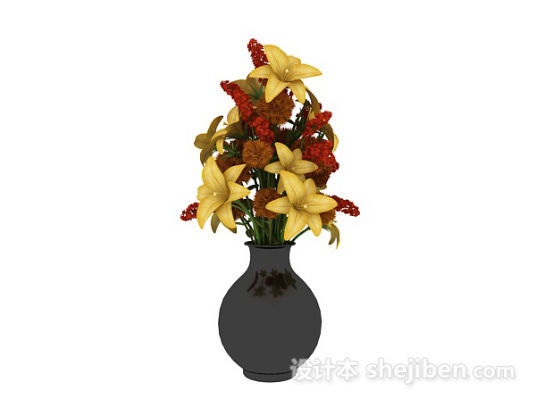 室内盆栽盆景装饰花3d模型下载