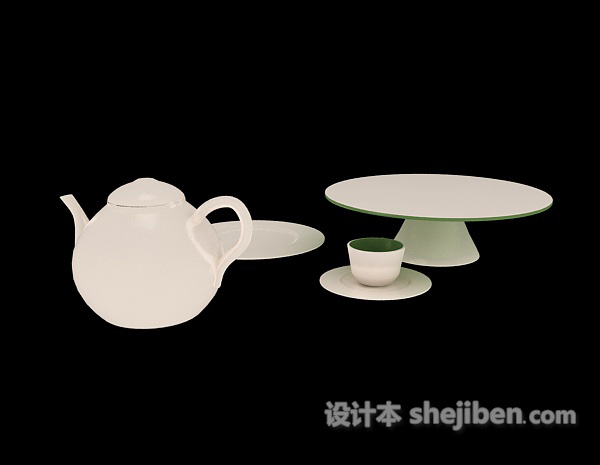 欧式茶具3d模型下载