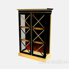 欧式玻璃酒柜3d模型下载