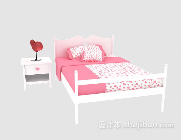 设计本女孩子儿童床3d模型下载