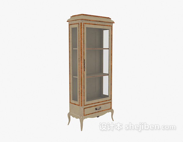 欧式玻璃酒柜家具3d模型下载