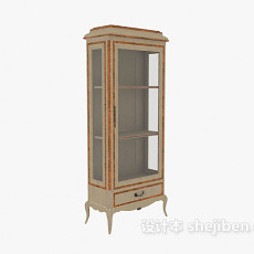 欧式玻璃酒柜家具3d模型下载