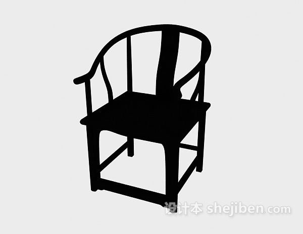 免费现代中式圈椅3d模型下载