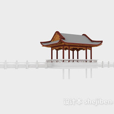 中式亭子3d模型下载