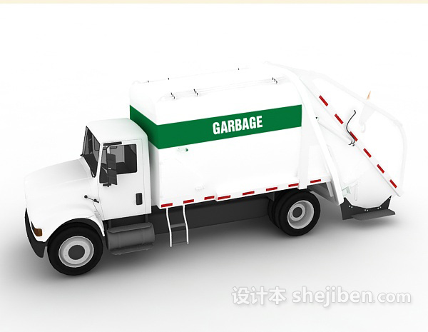 现代风格垃圾运输车3d模型下载