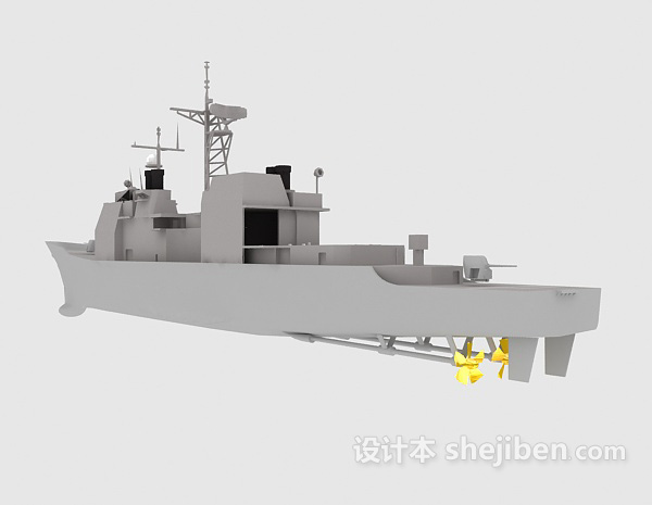 战舰、军舰3dmax模型-军事仿真模型