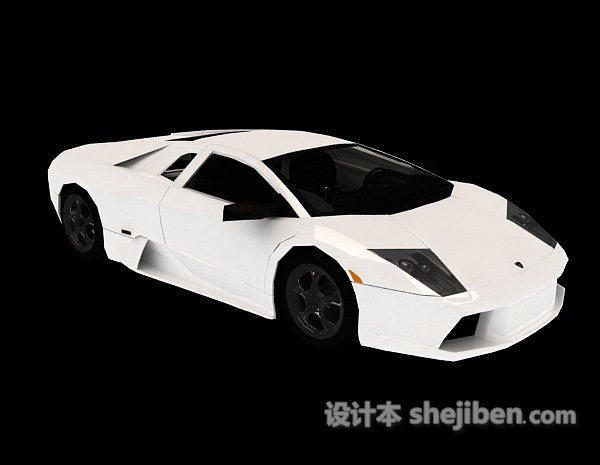 白色跑车车辆模型3d模型下载