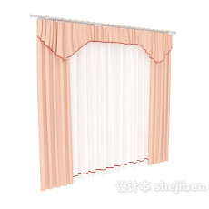 粉色窗帘max窗帘3d模型下载