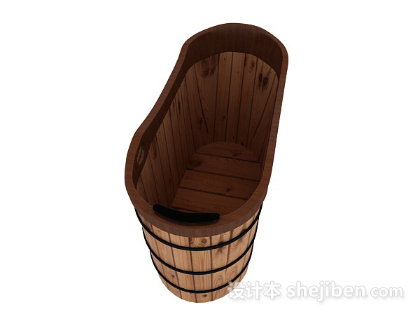 现代风格木桶浴缸3d模型下载