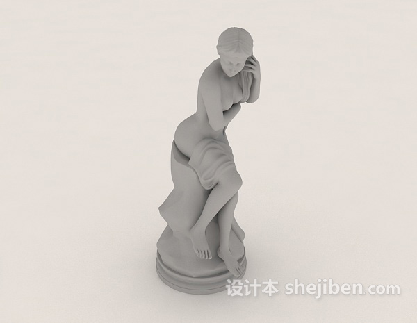 设计本女性艺术人体石膏雕像3d模型下载