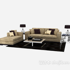现代沙发组合3d模型下载