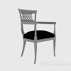 实木刻画美式休闲座椅3d模型下载