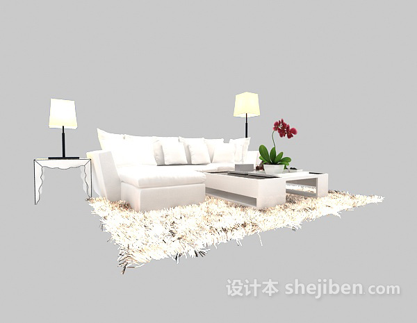简约现代沙发3d模型下载