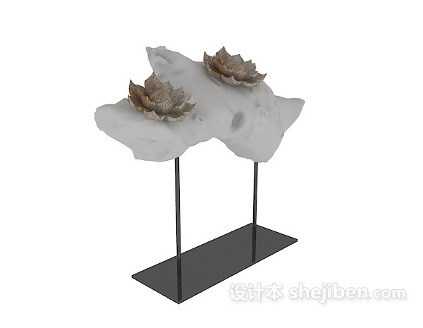 中式木雕摆件3d模型下载