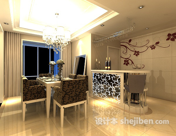 欧式风格客厅3d模型