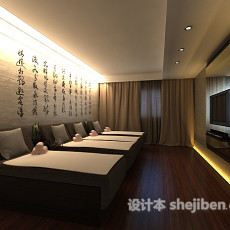 中式客厅整体3d模型下载