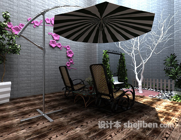 阳台花园遮阳伞