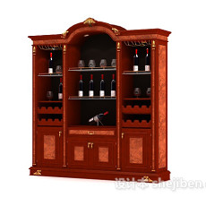 美式酒柜3d模型下载