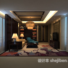 室内客厅窗帘3d模型下载
