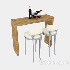 家庭小型吧台桌椅3d模型下载