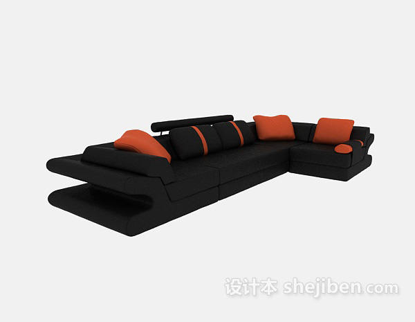 家居客厅多人沙发3d模型下载