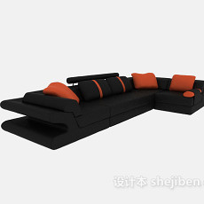 家居客厅多人沙发3d模型下载