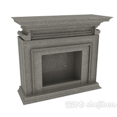 家居石材壁炉3d模型下载