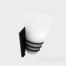 简约白色壁灯3d模型下载