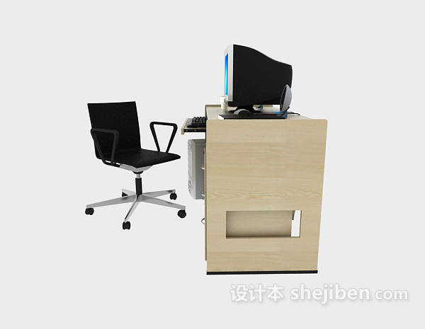 现代风格独立办公桌3d模型下载