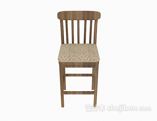田园风格简约风格吧台椅3d模型下载