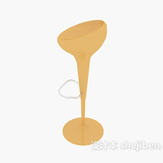 简约时尚黄色吧台椅3d模型下载