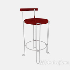 红色高脚椅3d模型下载