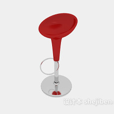 红色时尚高脚椅3d模型下载