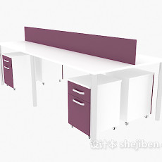 现代清新办公桌3d模型下载
