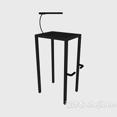 黑色个性高脚椅3d模型下载