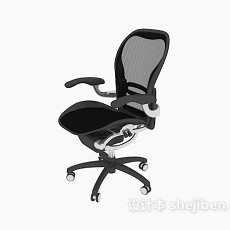 黑色网布办公椅3d模型下载